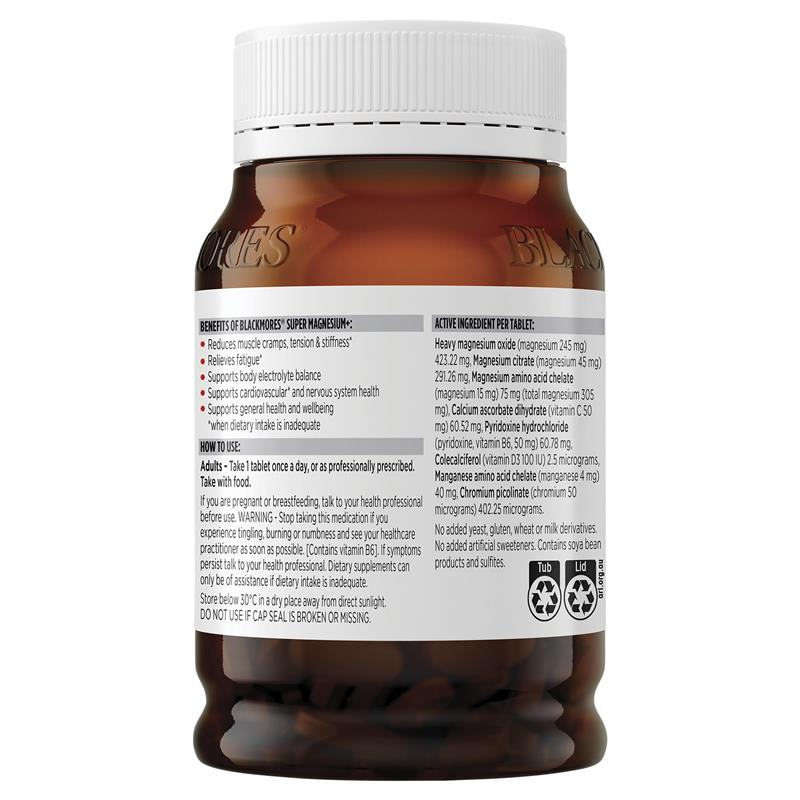 Vitamin Blackmores Super Magnesium+ Muscle Health 200 Viên