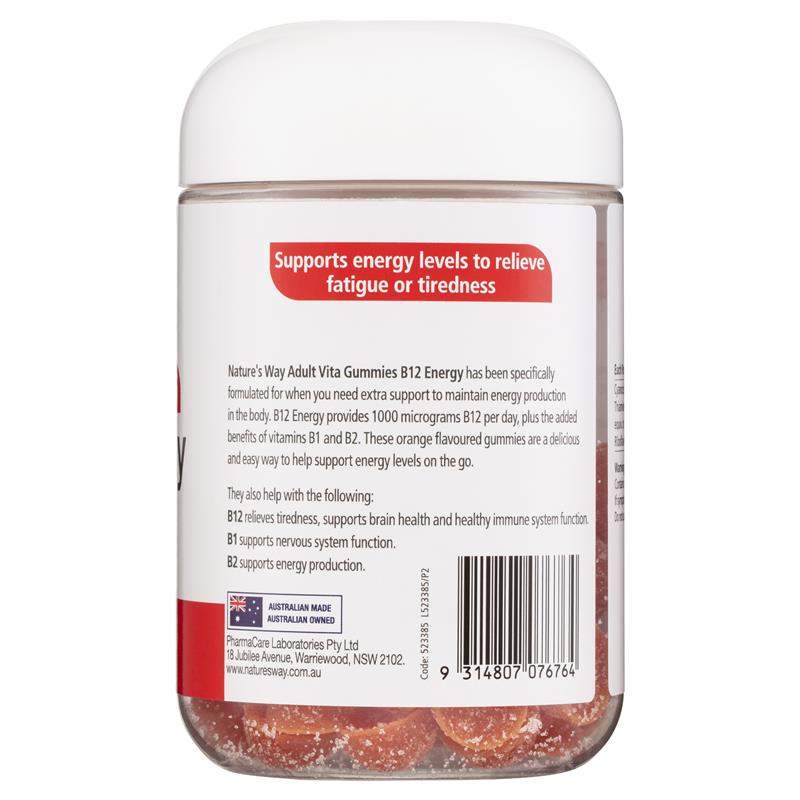 Kẹo dẻo Nature's Way Adult Vita Gummies B12 Energy 80 viên