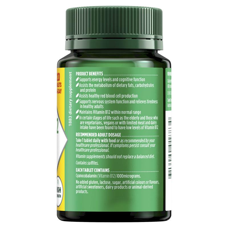 Vitamin B12 1000mcg cường độ cao của Nature's Own 120 viên Kích thước độc quyền