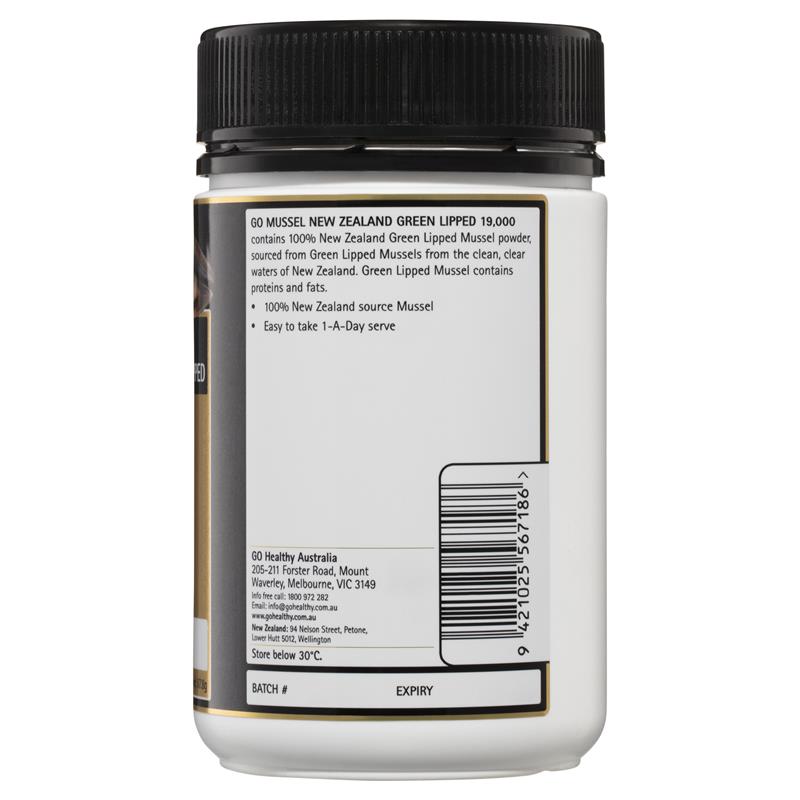 Go Healthy Mussel NZ Green Lipped 19000mg 100 Hard Capsule Exclusive Size