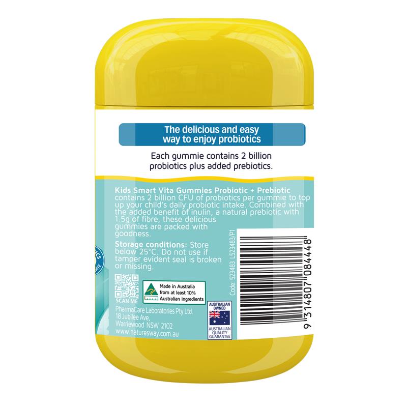 Kẹo dẻo Nature's Way Kids Smart Vita Gummies Probiotic + Prebiotic 50 viên