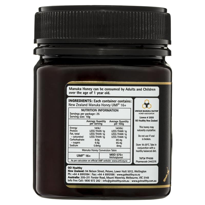 GO Healthy Manuka Honey UMF 16+ (MGO 570+) 250gm