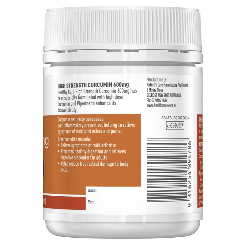 Healthy Care 高强度姜黄素 600 毫克 60 片