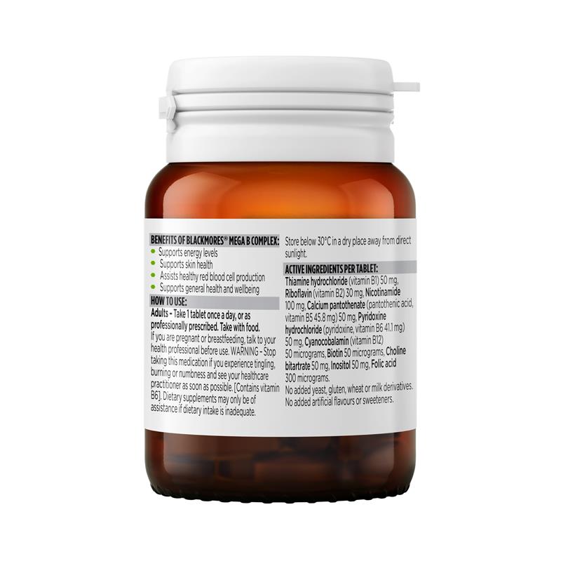 Blackmores Mega B Complex Energy Support Vitamin B12 31 Viên
