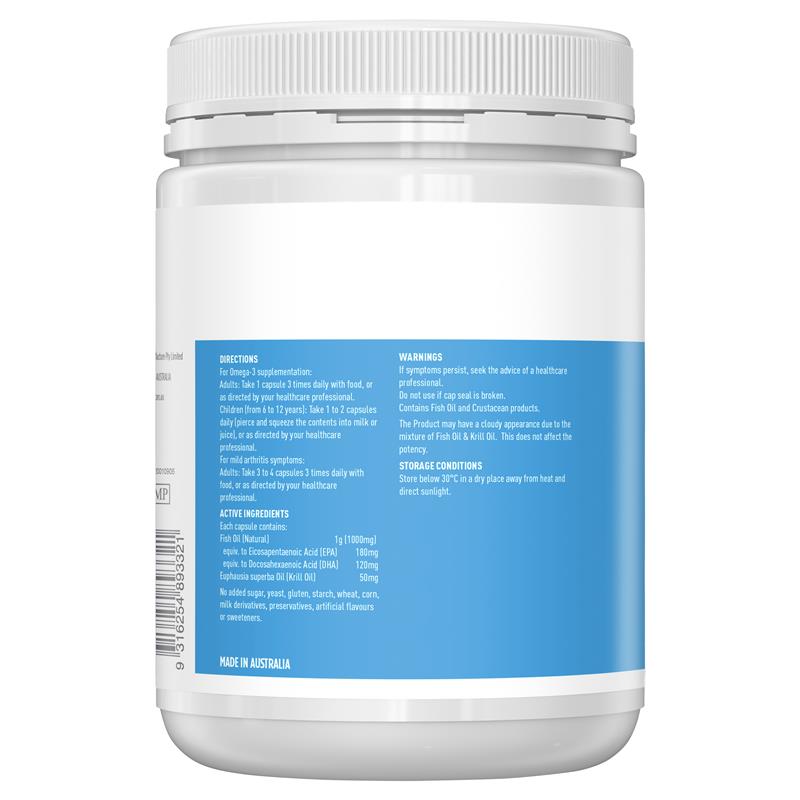 Healthy Care 鱼油 1000 毫克和磷虾 400 粒胶囊