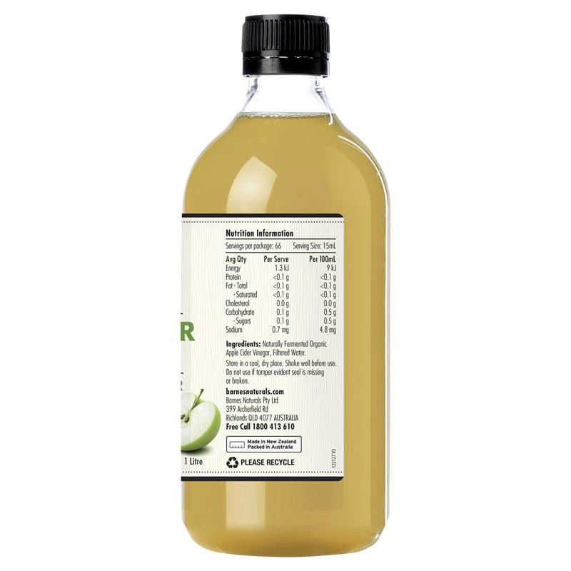 Barnes Naturals Organic Apple Cider Vinegar with the Mother 1L