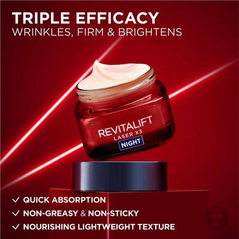 Mặt nạ dưỡng da ban đêm L'Oreal Paris Revitalift Laser x3 50ml