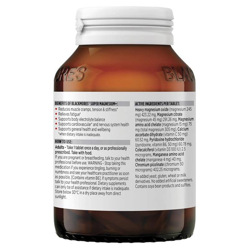 Blackmores Super Magnesium+ Muscle Health Vitamin 100 Viên