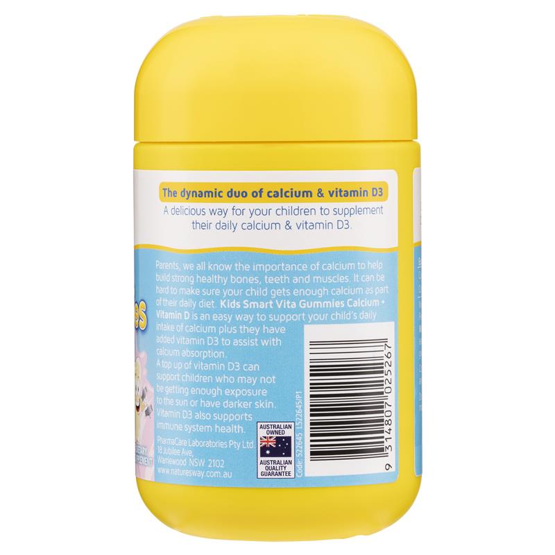 Kẹo dẻo bổ sung canxi + vitamin D Nature's Way Kids Smart Vita Gummies 60 viên