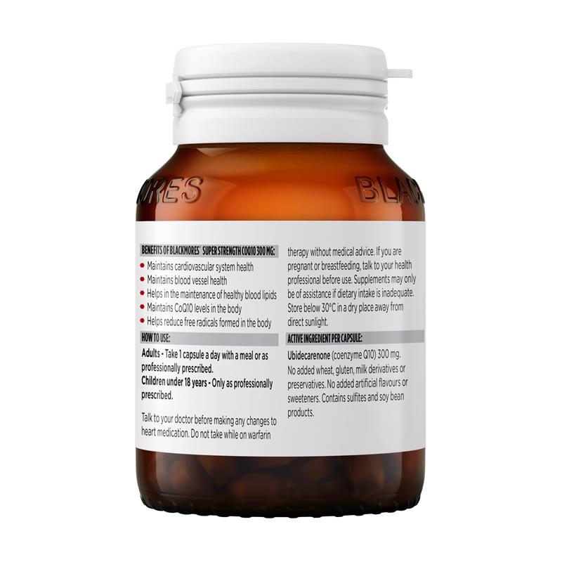 Vitamin hỗ trợ sức khỏe tim mạch Blackmores Super Strength CoQ10 300mg 30 viên