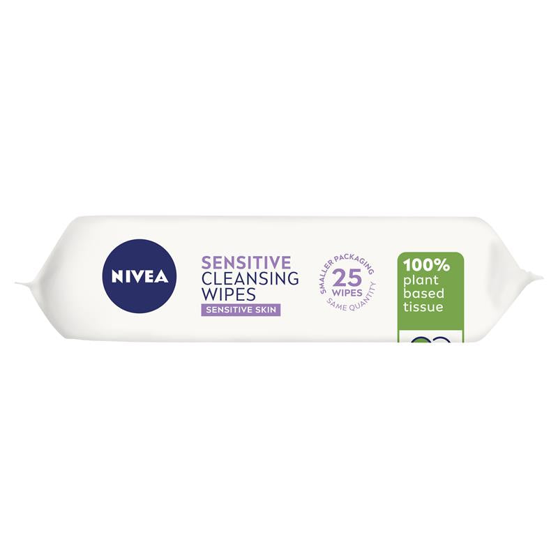 NIVEA Daily Essentials Biodegradable Fragrance Free Facial Cleansing Wipes 25pk