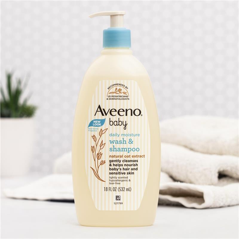 Sữa tắm gội Aveeno Baby Daily Moisture Lightly Scented 532mL