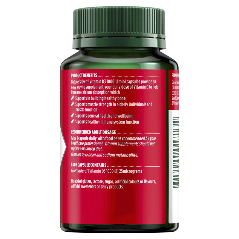 Vitamin D3 Nature's Own 1000iu 200 Viên