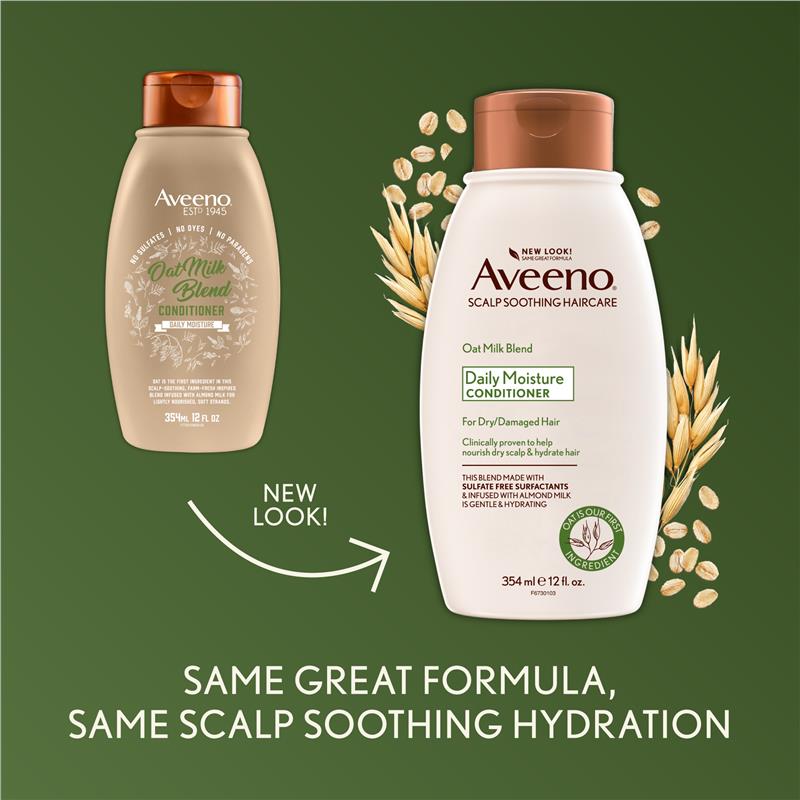 Aveeno 燕麦奶混合保湿护发素,适合干燥和受损发质,354 毫升