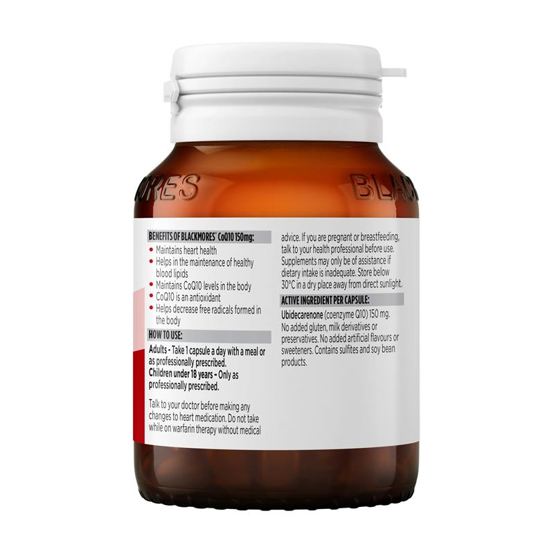 Blackmores CoQ10 150mg Vitamin cho sức khỏe tim mạch 30 viên nang