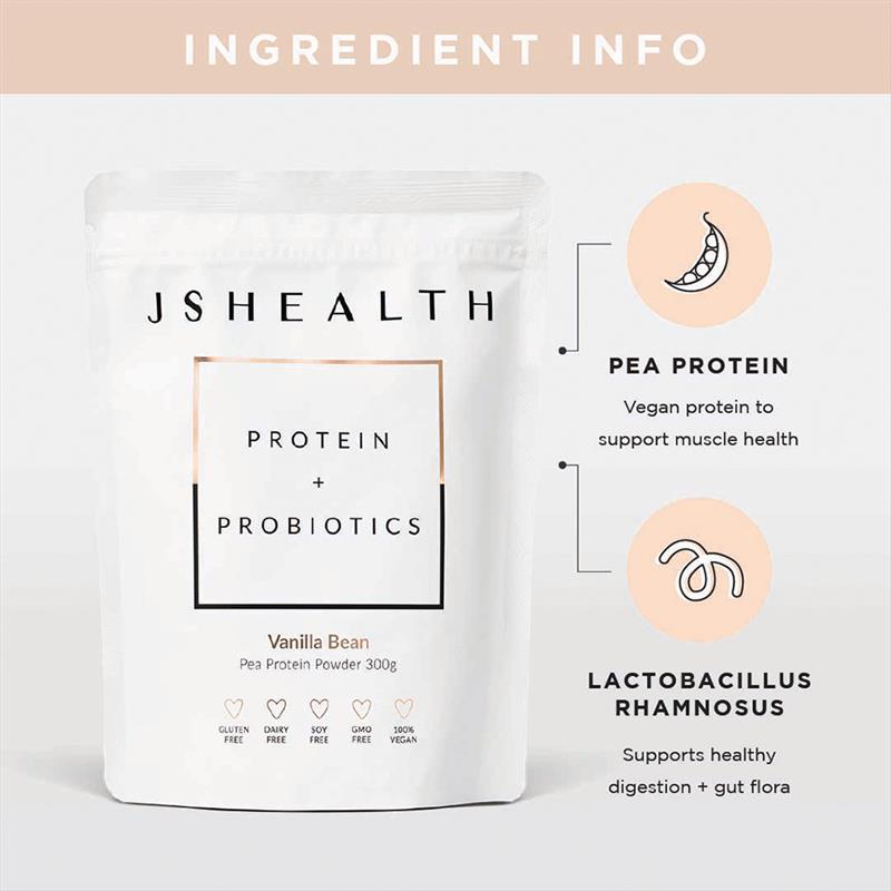 JSHEALTH 蛋白质+益生菌香草豆 300克