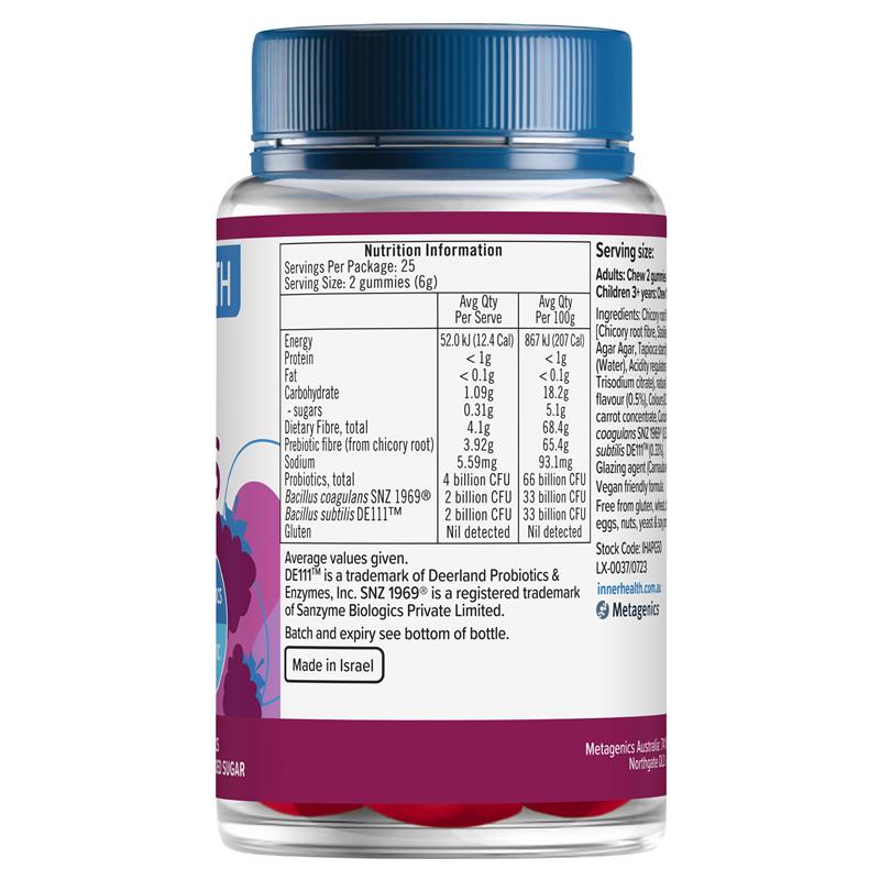 Inner Health 3 in 1 Probiotic Gummies 50 Pack
