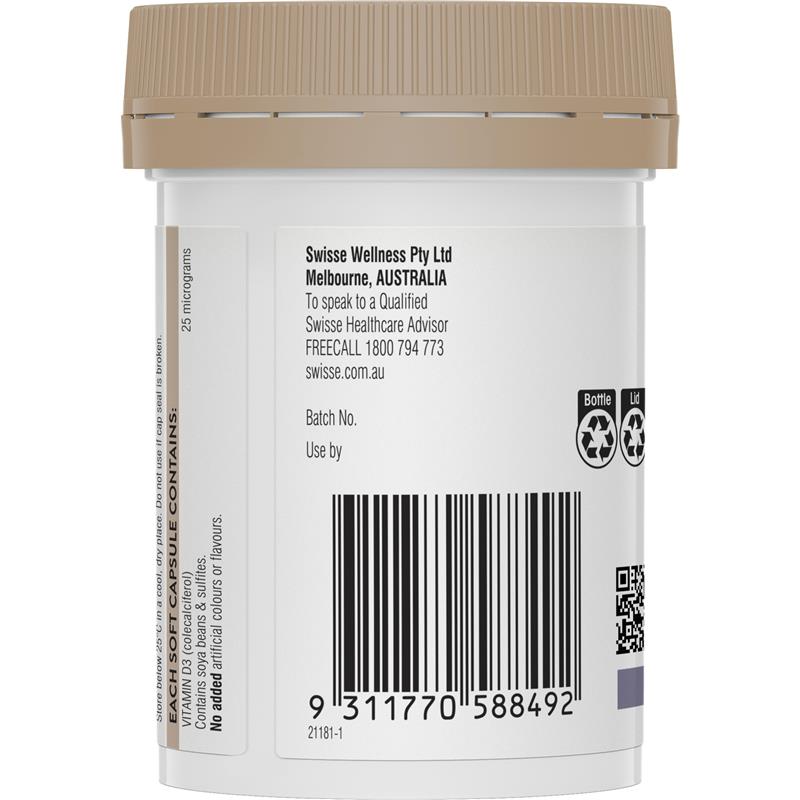 Swisse Ultiboost Vitamin D 60 Viên