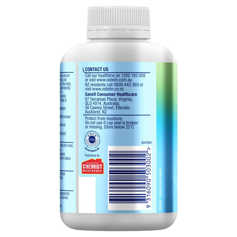 Ostelin Calcium & Vitamin D - D3 cho sức khỏe xương + Hỗ trợ miễn dịch - 300 viên Kích thước độc quyền