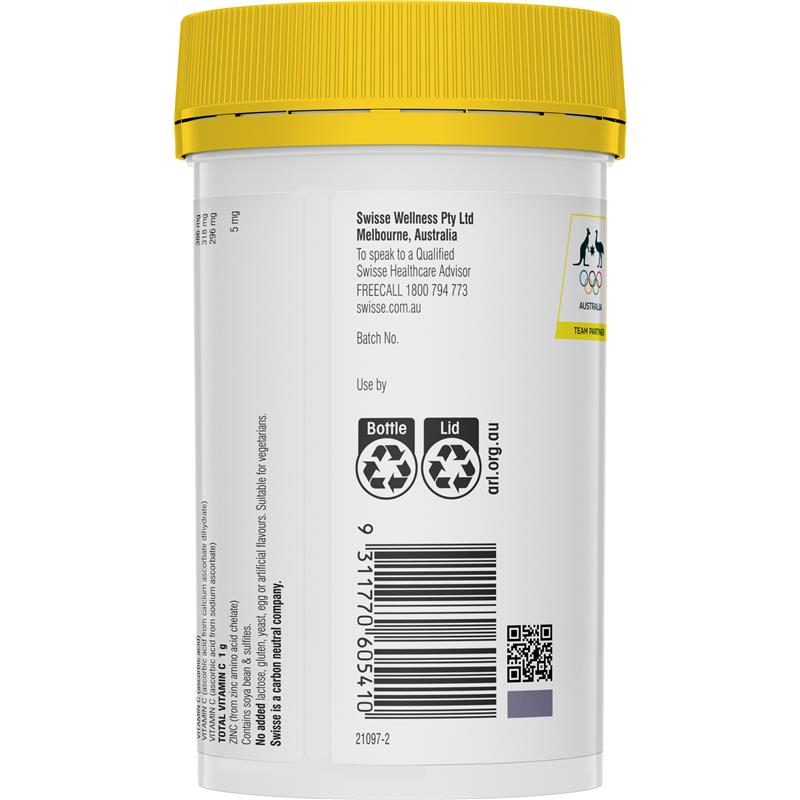 Swisse Vitamin C + Kẽm Bột Cam 150g
