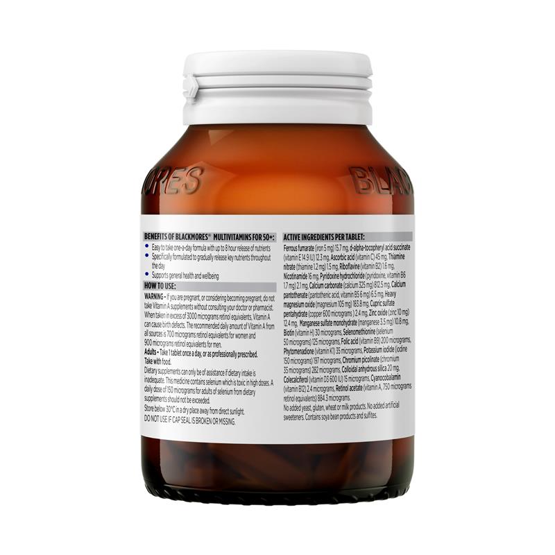 Blackmores Multivitamin cho người trên 50 tuổi dạng giải phóng kéo dài 150 viên