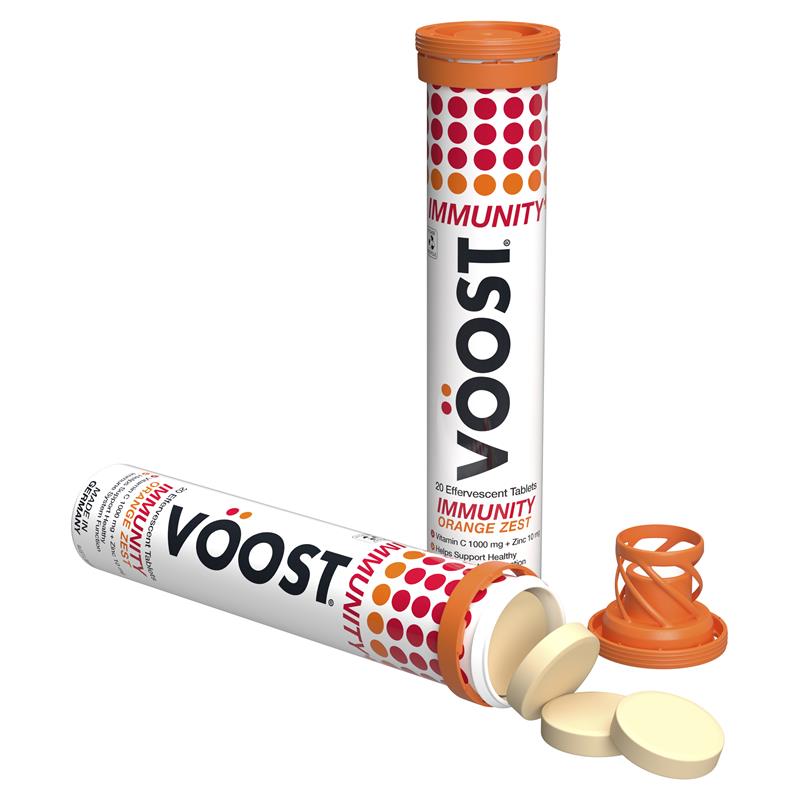 Viên sủi bọt Voost Immunity Orange Zest 60 viên, kích thước độc quyền