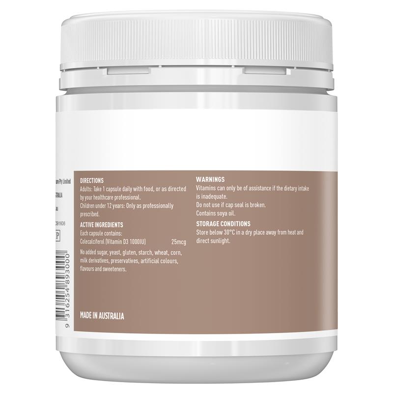 Vitamin D3 Healthy Care 1000IU 500 Viên Nang