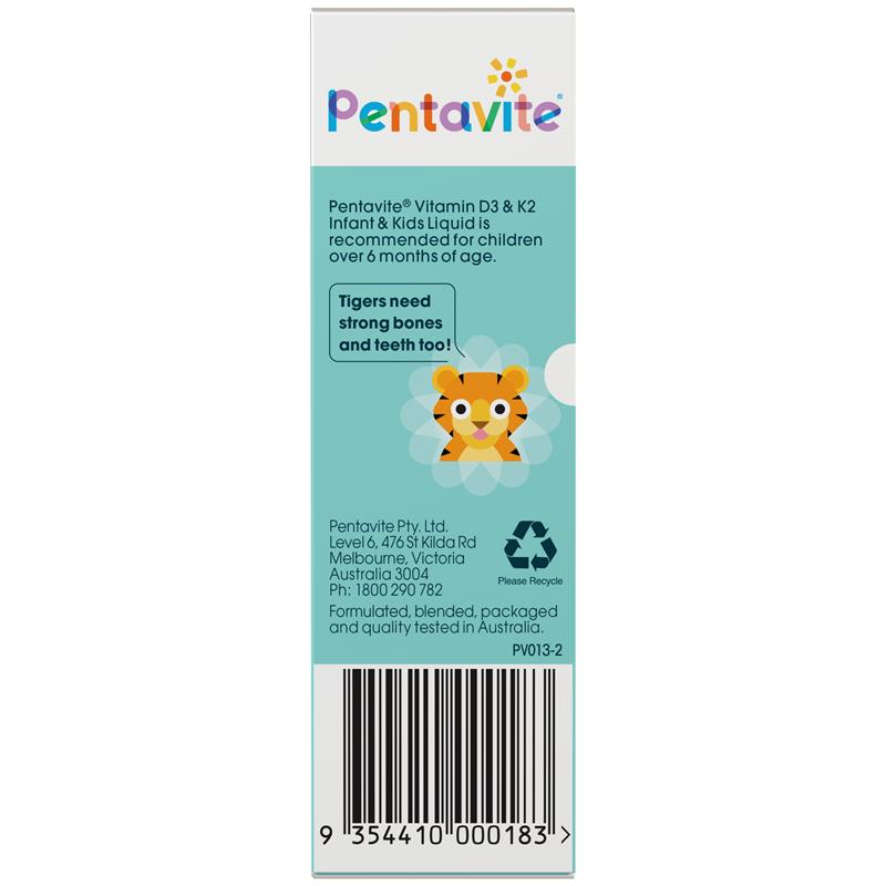 Pentavite Vitamin D3 & K2 dạng lỏng cho trẻ em 30ml