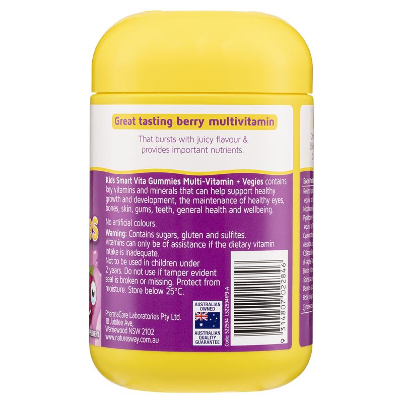 Kẹo dẻo Nature's Way Kids Smart Vita Gummies Multi-Vitamin + Vegies 120 viên