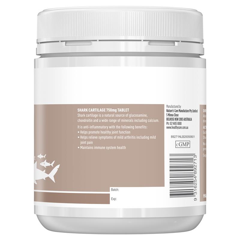 Healthy Care Shark Cartilage 750mg 200 Viên