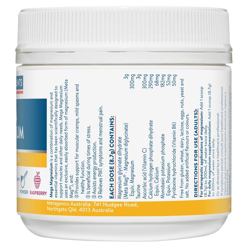 Ethical Nutrients Mega Magnesium 200g Bột Mâm xôi