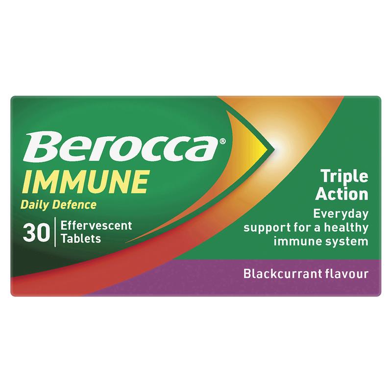 Berocca Immune Daily Defence Blackcurrant 30 Effervescent Tablets