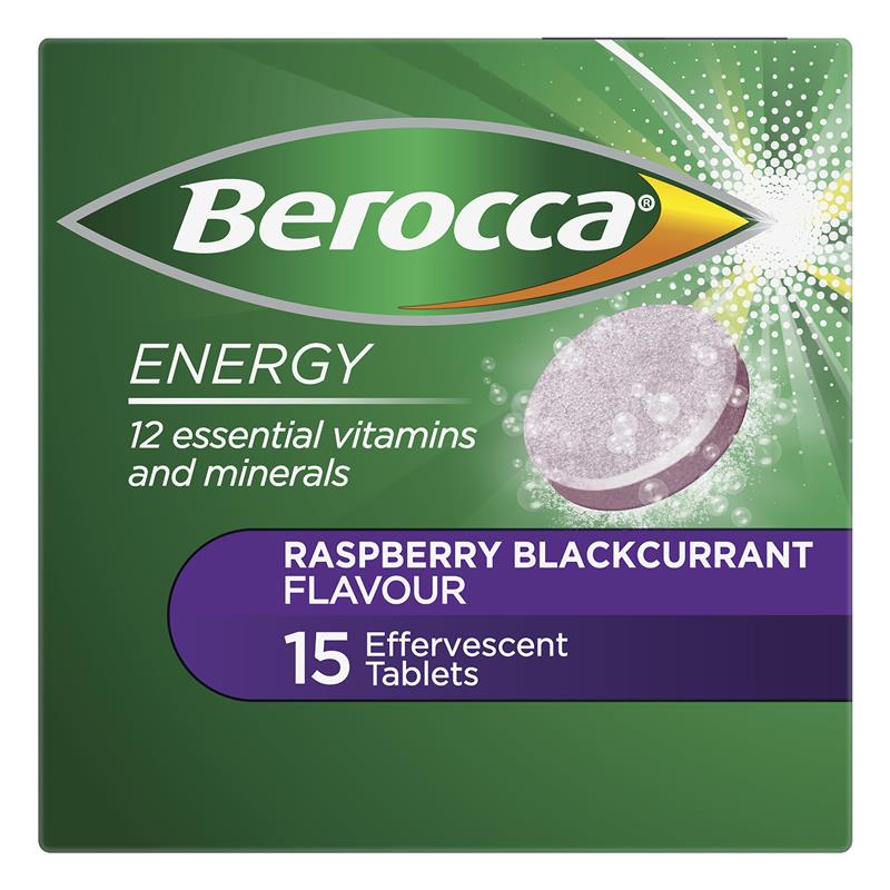 Berocca Performance Raspberry and Blackcurrant 15 Effervescent Tablets