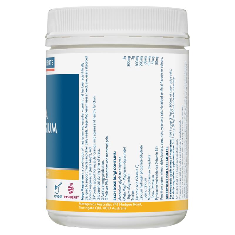 Ethical Nutrients Mega Magnesium 450g Bột Mâm xôi
