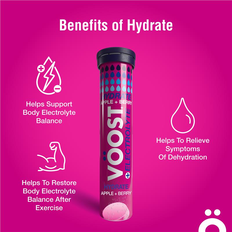 Viên sủi Voost Hydrate Apple + Berry gói 20 viên