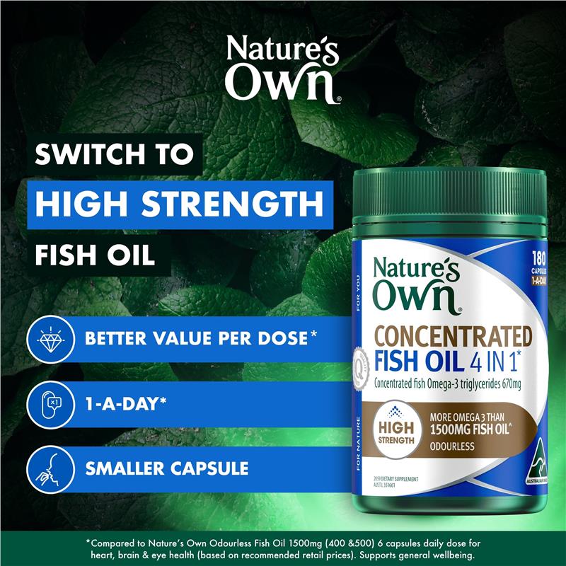 Dầu cá cô đặc Nature's Own 4 trong 1 180 viên nang