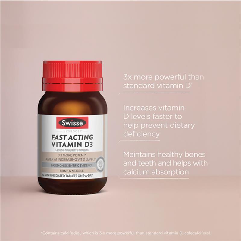 Swisse Fast Acting Vitamin D3 200 Viên