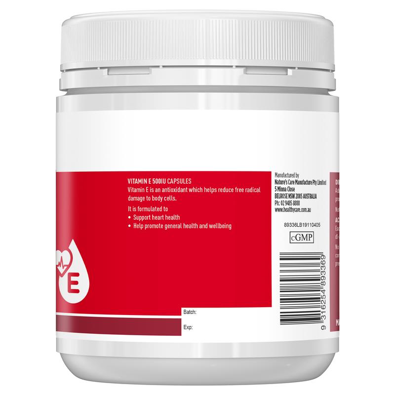 Vitamin E Healthy Care 500IU 200 Viên
