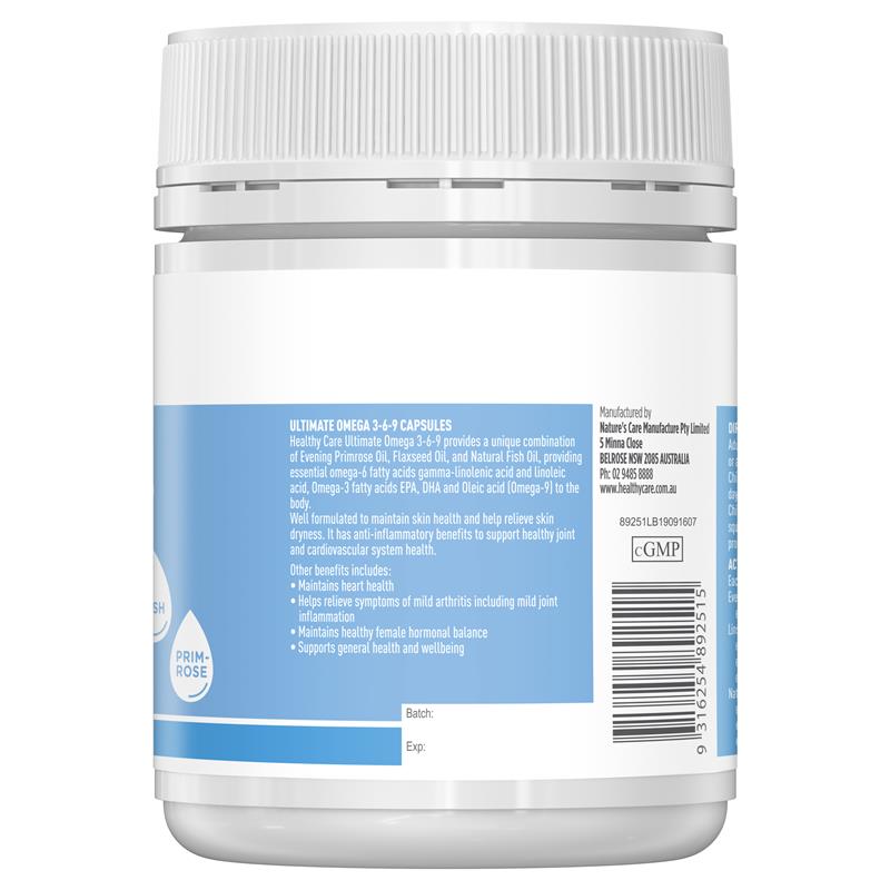Viên uống bổ sung Omega 3-6-9 Ultimate của Healthy Care 200 viên