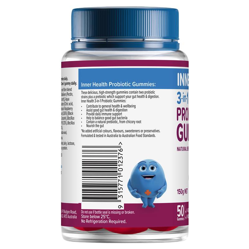 Inner Health 3 in 1 Probiotic Gummies 50 Pack