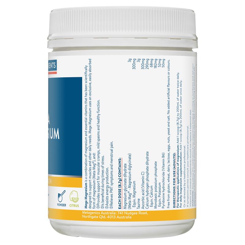 Ethical Nutrients Mega Magnesium 450g Bột Cam Quýt