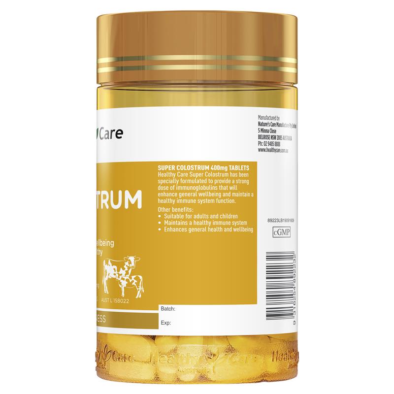 Healthy Care Super Colostrum 400mg 200 Viên Nhai