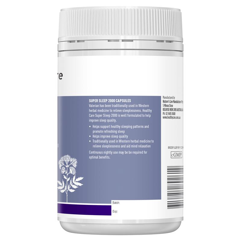 Healthy Care Super Sleep (Valerian 2000mg) 100 Viên Nang