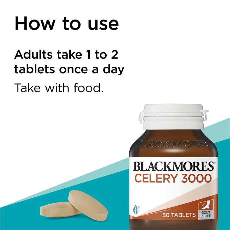 Blackmores Celery 3000mg Mild Ache Relief 50 Tablets
