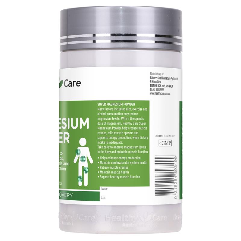 Bột bổ sung Magie Healthy Care Super Magnesium 200g