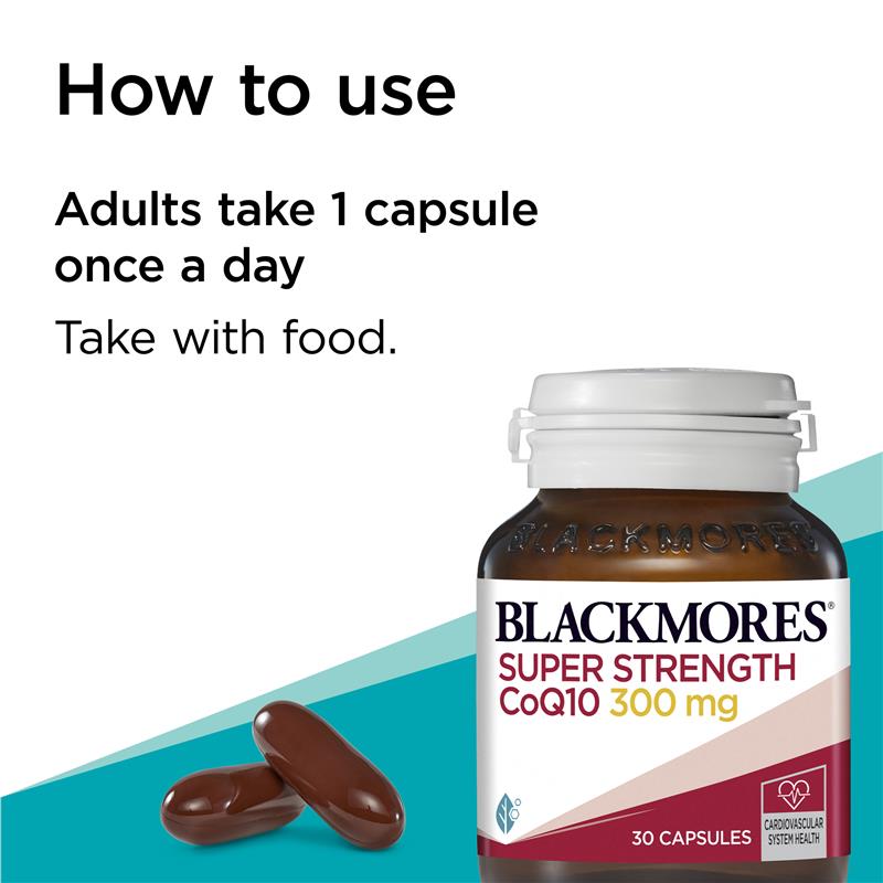 Vitamin hỗ trợ sức khỏe tim mạch Blackmores Super Strength CoQ10 300mg 30 viên