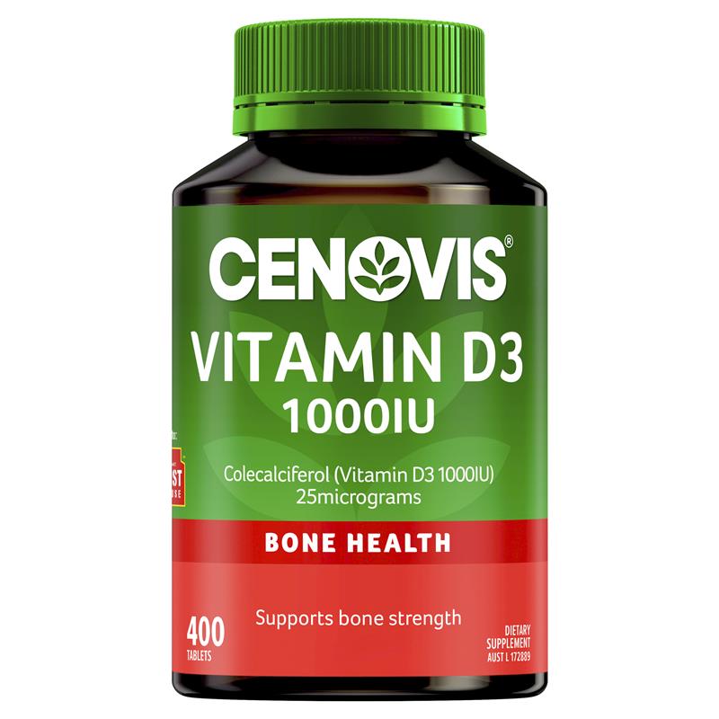 Cenovis Vitamin D 1000IU D3 cho sức khỏe xương 400 viên Kích thước độc quyền