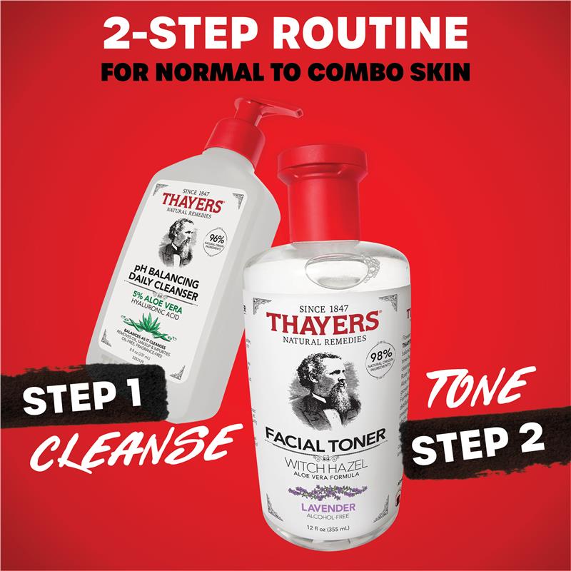 Nước hoa hồng không cồn Thayers Lavender với chiết xuất cây phỉ lô hội 355ml