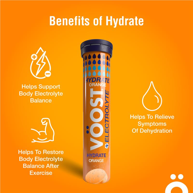 Viên sủi bọt Voost Hydrate Orange 60 viên, kích thước độc quyền