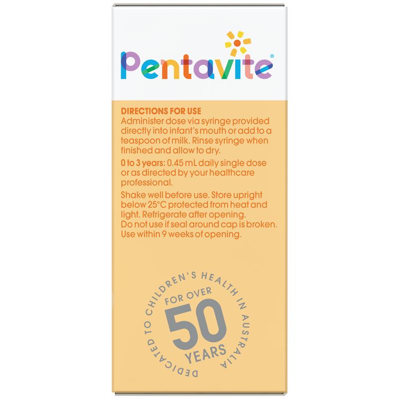 Pentavite Multivitamin Liquid For Infants 30ml Tropical Flavour NEW